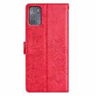 For Motorola Moto G50 Butterflies and Flowers Leather Phone Case(Red) - 3