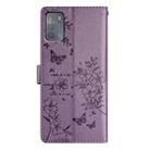 For Motorola Moto G50 Butterflies and Flowers Leather Phone Case(Purple) - 3