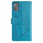 For Motorola Moto G50 Butterflies and Flowers Leather Phone Case(Blue) - 3