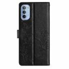 For Motorola Moto G52 Butterflies and Flowers Leather Phone Case(Black) - 3