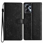 For Motorola Moto G53 5G Butterflies and Flowers Leather Phone Case(Black) - 1