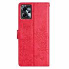 For Motorola Moto G53 5G Butterflies and Flowers Leather Phone Case(Red) - 3