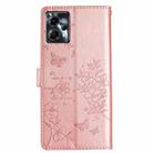 For Motorola Moto G53 5G Butterflies and Flowers Leather Phone Case(Rose Gold) - 3