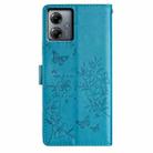 For Motorola Moto G54 Butterflies and Flowers Leather Phone Case(Blue) - 3
