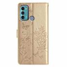 For Motorola Moto G60 4G Butterflies and Flowers Leather Phone Case(Gold) - 3