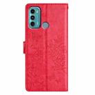 For Motorola Moto G60 4G Butterflies and Flowers Leather Phone Case(Red) - 3