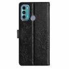 For Motorola Moto G40 Fusion Butterflies and Flowers Leather Phone Case(Black) - 3