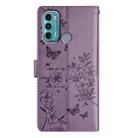 For Motorola Moto G40 Fusion Butterflies and Flowers Leather Phone Case(Purple) - 3