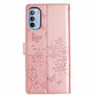 For Motorola Moto G62 5G Butterflies and Flowers Leather Phone Case(Rose Gold) - 3