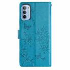 For Motorola Moto G62 5G Butterflies and Flowers Leather Phone Case(Blue) - 3