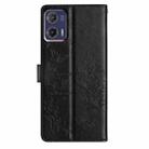 For Motorola Moto G73 Butterflies and Flowers Leather Phone Case(Black) - 3