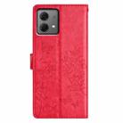 For Motorola Moto G84 5G Butterflies and Flowers Leather Phone Case(Red) - 3