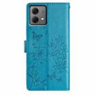 For Motorola Moto G84 5G Butterflies and Flowers Leather Phone Case(Blue) - 3