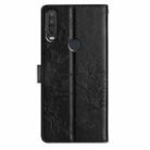 For Motorola One Action Butterflies and Flowers Leather Phone Case(Black) - 3