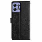 For Motorola Edge 50 Pro Butterflies and Flowers Leather Phone Case(Black) - 3