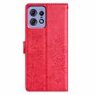 For Motorola Edge 50 Pro Butterflies and Flowers Leather Phone Case(Red) - 3