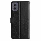 For Motorola Edge 2024 Butterflies and Flowers Leather Phone Case(Black) - 3
