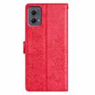 For Motorola Edge 2024 Butterflies and Flowers Leather Phone Case(Red) - 3