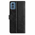 For Motorola Moto G Play 5G 2024 Butterflies and Flowers Leather Phone Case(Black) - 3