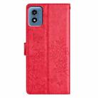 For Motorola Moto G Play 5G 2024 Butterflies and Flowers Leather Phone Case(Red) - 3