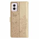 For Motorola Moto G Power 5G Butterflies and Flowers Leather Phone Case(Gold) - 3