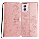 For Motorola Moto G Power 5G Butterflies and Flowers Leather Phone Case(Rose Gold) - 1