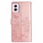 For Motorola Moto G Power 5G Butterflies and Flowers Leather Phone Case(Rose Gold) - 3
