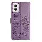 For Motorola Moto G Power 5G Butterflies and Flowers Leather Phone Case(Purple) - 3