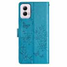 For Motorola Moto G Power 5G Butterflies and Flowers Leather Phone Case(Blue) - 3