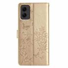 For Motorola Moto G Stylus 5G 2024 Butterflies and Flowers Leather Phone Case(Gold) - 3