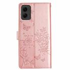 For Motorola Moto G Stylus 5G 2024 Butterflies and Flowers Leather Phone Case(Rose Gold) - 3