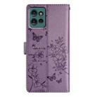 For Motorola Edge 50 5G Butterflies and Flowers Leather Phone Case(Purple) - 3