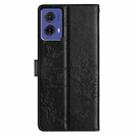 For Motorola Moto G85 Butterflies and Flowers Leather Phone Case(Black) - 3