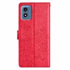 For Motorola Moto G Play 2024 Butterflies and Flowers Leather Phone Case(Red) - 3