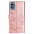 For Motorola Moto G Play 2024 Butterflies and Flowers Leather Phone Case(Rose Gold) - 3