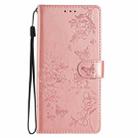 For Motorola Moto G55 Butterflies and Flowers Leather Phone Case(Rose Gold) - 3