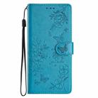 For Motorola Moto G55 Butterflies and Flowers Leather Phone Case(Blue) - 3