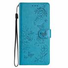 For Motorola Moto G75 5G Butterflies and Flowers Leather Phone Case(Blue) - 3