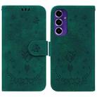 For Samsung Galaxy S24 FE 5G Butterfly Rose Embossed Leather Phone Case(Green) - 1