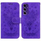 For Samsung Galaxy S24 FE 5G Butterfly Rose Embossed Leather Phone Case(Purple) - 1