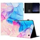 For Amazon Fire HD8 Plus 2022 / HD8 2020 Marble Litchi Leather Smart Tablet Case(Pink Blue) - 1