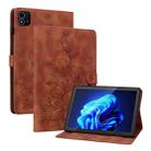 For itel Pad One 10.1 Lily Embossed Leather Tablet Case(Brown) - 1