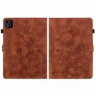 For itel Pad One 10.1 Lily Embossed Leather Tablet Case(Brown) - 3