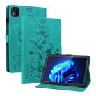 For itel Pad One 10.1 Lily Embossed Leather Tablet Case(Green) - 1