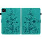 For itel Pad One 10.1 Lily Embossed Leather Tablet Case(Green) - 3