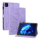 For itel Pad One 10.1 Lily Embossed Leather Tablet Case(Purple) - 1