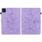 For itel Pad One 10.1 Lily Embossed Leather Tablet Case(Purple) - 3