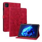For itel Pad One 10.1 Lily Embossed Leather Tablet Case(Red) - 1