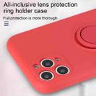 For iPhone X / XS Solid Color Liquid Silicone Shockproof Full Coverage Protective Case with Ring Holder & Lanyard(Bright Red) - 5