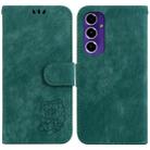 For Samsung Galaxy S24 FE 5G Little Tiger Embossed Leather Phone Case(Green) - 1